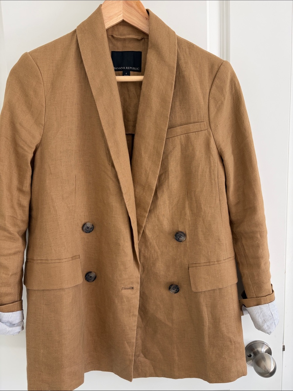 Banana Republic Men's Double-Breasted Pea Coat in Camel